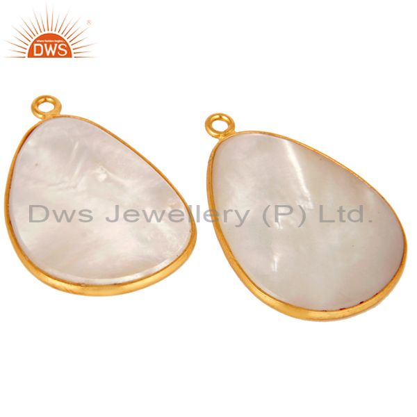 Exporter Mother of Pearl MOP 18K gold Plated Sterling Silver Earring Part Finding Charm