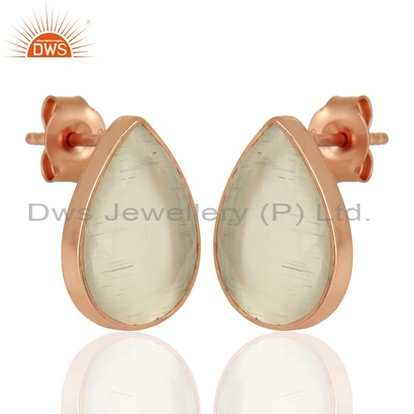 Exporter White Moonstone Silver Gemstone Earrings Jewelry Manufacturer Supplier