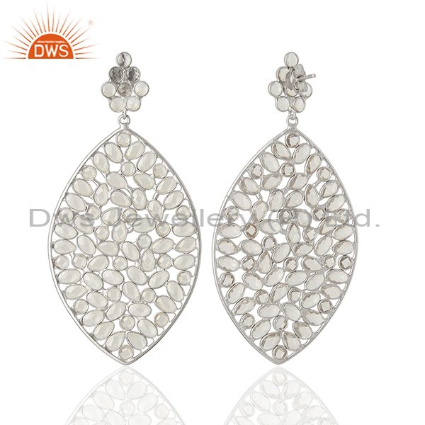 Exporter Wholesale 925 Sterling Silver CZ Gemstone Indian Earring Jewelry