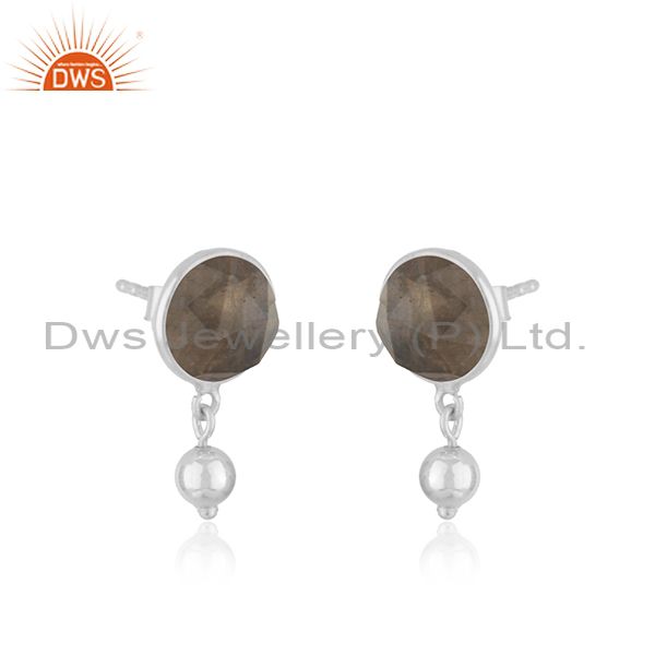 Exporter Labradorite Gemstone Wholesale Fine Silver Earrings Jewelry