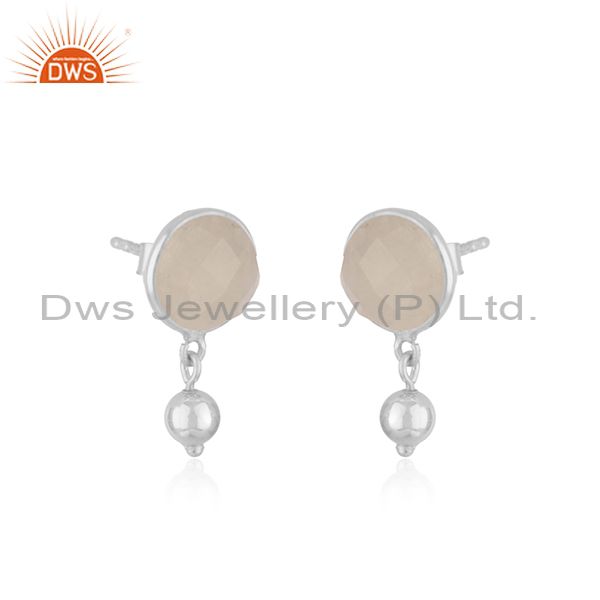 Exporter Wholesale Fine Silver Designer Rainbow Moonstone Earring Jewelry Supplier