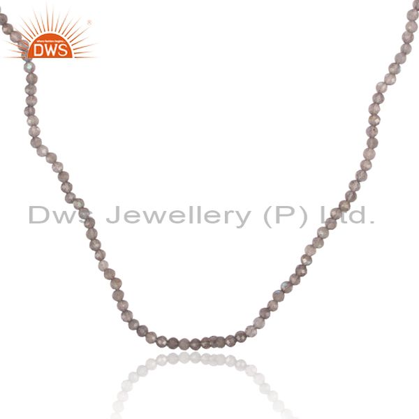 Exporter Beaded Labradorite Gemstone 925 Silver Necklace Jewelry Manufacturers