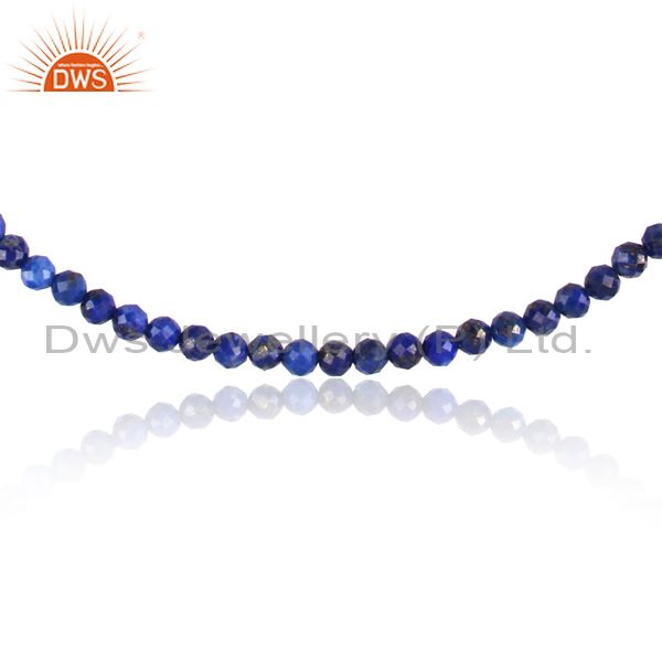 Exporter Lapis Gemstone Fine Silver Womens Chain Necklace Jewelry Supplier