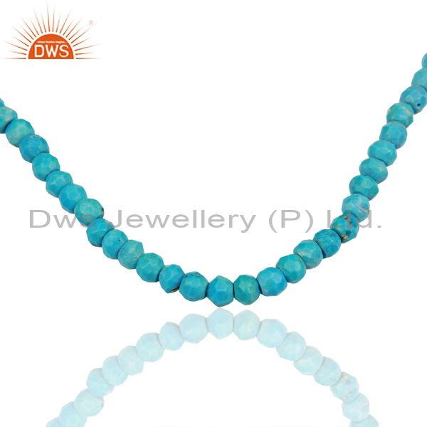 Exporter Natural Turquoise Gemstone Sterling Silver Fashion Necklace Jewelry