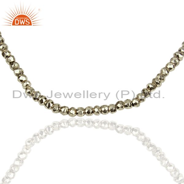 Exporter Silver Pyrite Gemstone 925 Silver Fashion Necklace Supplier Jewelry