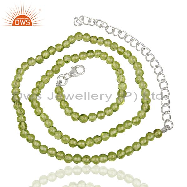 Exporter Peridot Gemstone Wholesale Fine Silver Chain Necklace Manufacturer