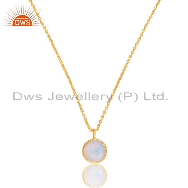 Rainbow Moonstone Gold Vermeil Necklace for Girls