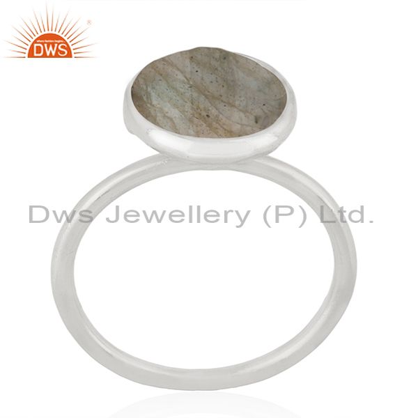 Exporter 925 Sterling Silver Labradorite Gemstone Stackable Ring Manufacturer India