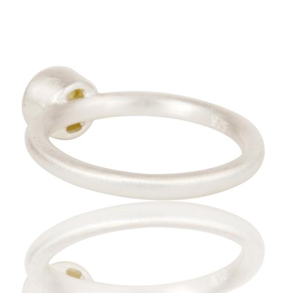 Suppliers Handmade Solid Sterling Silver Natural Yellow Moonstone Little Stacking Ring
