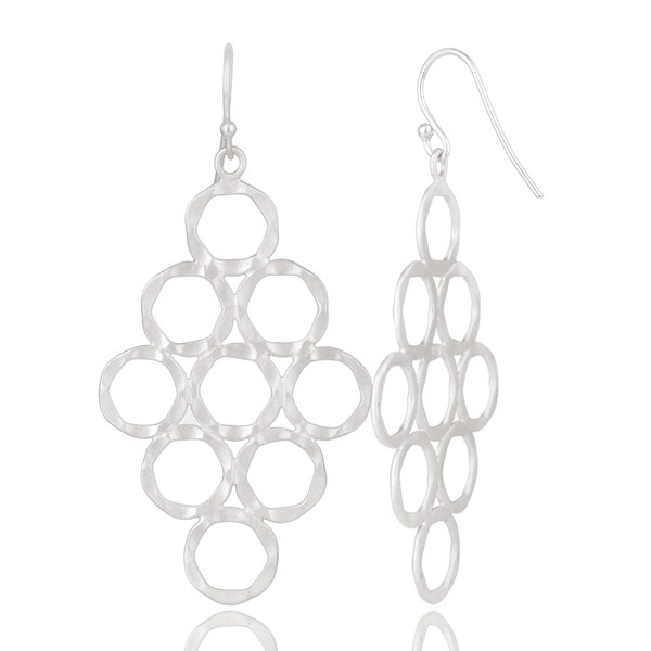 Suppliers Handmade 925 Solid Sterling Silver Hammered Multi Circle Dangle Earrings