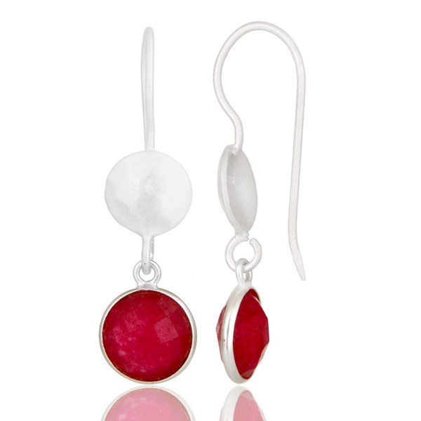 Suppliers Handmade Sterling Silver Red Aventurine Gemstone Dangle Earrings