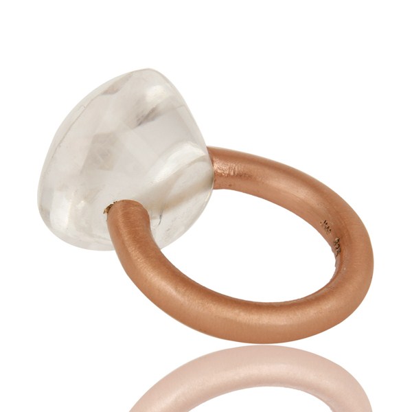 Suppliers 18K Rose Gold Plated Sterling Silver Crystal Quartz Stackable Ring