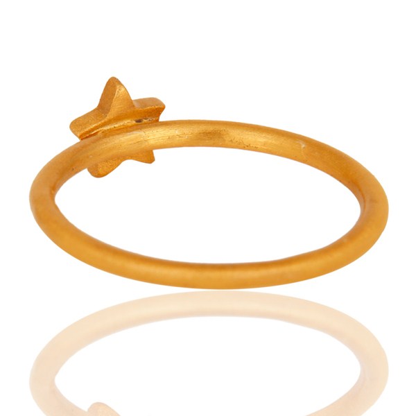 Wholesalers 18K Yellow Gold Plated Sterling Silver Star Design Stackable Ring