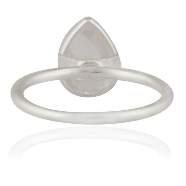 Suppliers 925 Sterling Silver Crystal Quartz Gemstone Bezel Set Stackable Ring