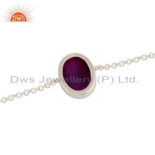 Suppliers Purple Druzy Agate Gemstone Solid Sterling Silver Bracelet