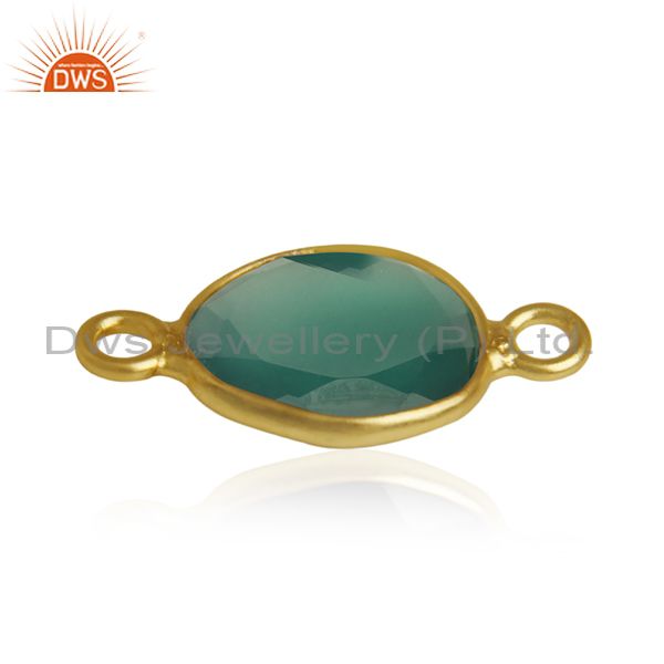 Suppliers Green Onyx Gemstone Silver Customized Connectors Manufacturer from India