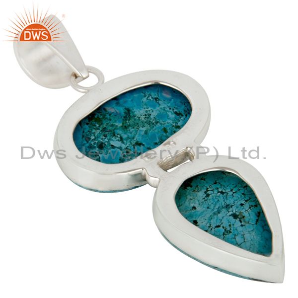 Suppliers Handmade Solid Sterling Silver Turquoise Gemstone Bezel Set Pendant Jewelry