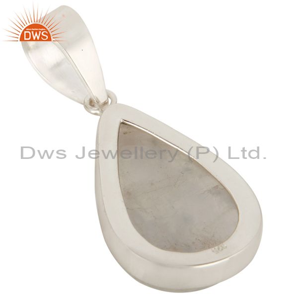 Suppliers 925 Solid Sterling Silver Natural Rainbow Moonstone Bezel Set Pendant