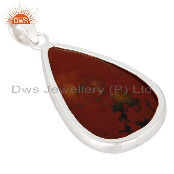 Suppliers Artisan Made Natural Bloodstone Gemstone Sterling Silver Pendant - Fine Jewelry