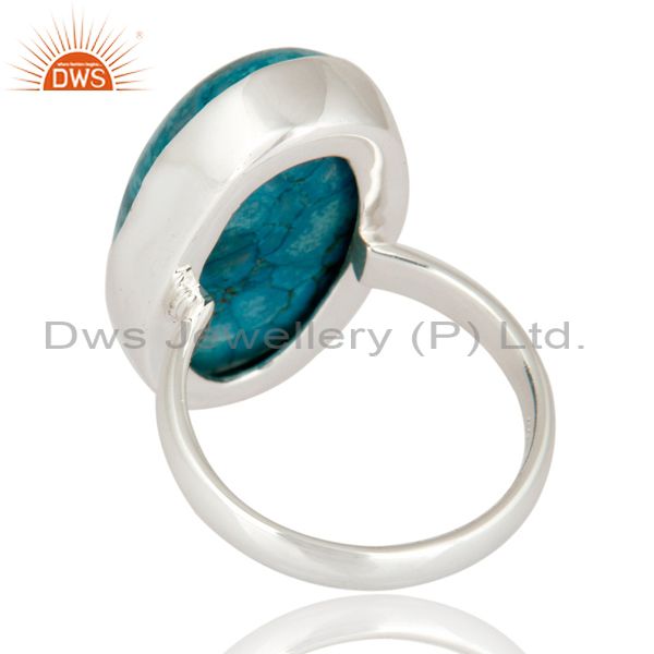 Suppliers Handmade 925 Sterling Silver Genuine Turquoise Cabochon Gemstone Ring Size 8 US