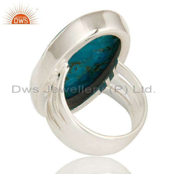 Suppliers 925 Sterling Silver Natural Turquoise Gemstone Oval Statement Ring