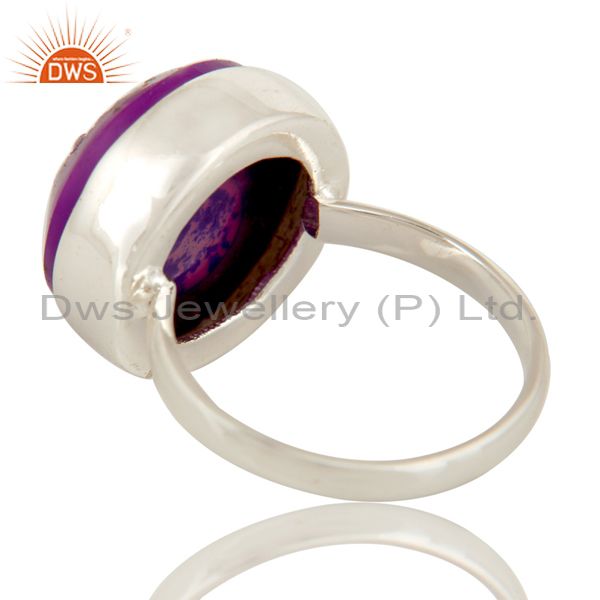 Suppliers Handmade Natural Purple Druzy Statement Ring Jewellery With 925 Sterling Silver