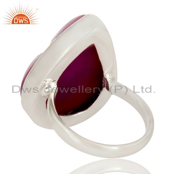 Suppliers Handmade 925 Sterling Silver Pink Druzy Agate Bezel Set Cocktail Ring