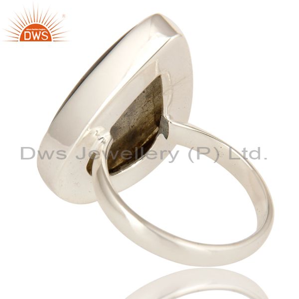 Suppliers Handmade Sterling Silver Natural Labradorite Gemstone Bezel Set Ring