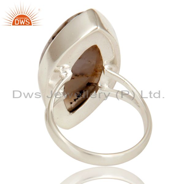 Suppliers Handmade Sterling Silver Dendritic Opal Bezel Set Gemstone Statement Ring