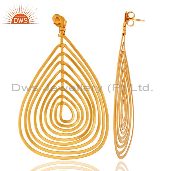 Suppliers Wire Base 18K Gold Plated Fashion Earring Handmade Jewelry