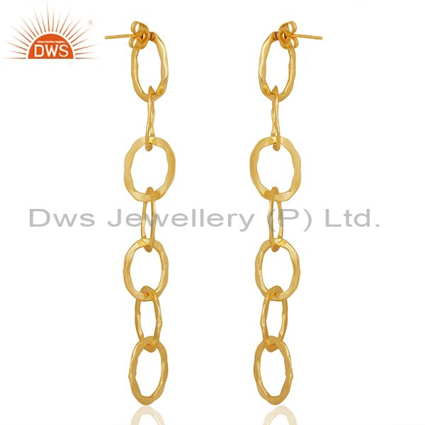 Suppliers Chain and Link Design Gold Plated Fashion Earrings Manufacturer