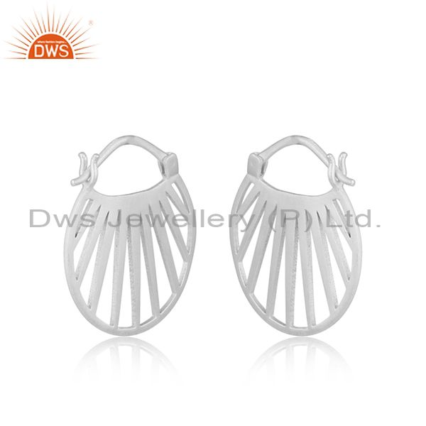 Designer fan hoop fashion jewelry with sterling silver plating