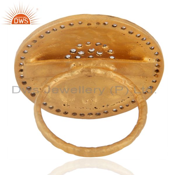 Gold Plated Cubic Zirconia Party Wear Cocktail Ring