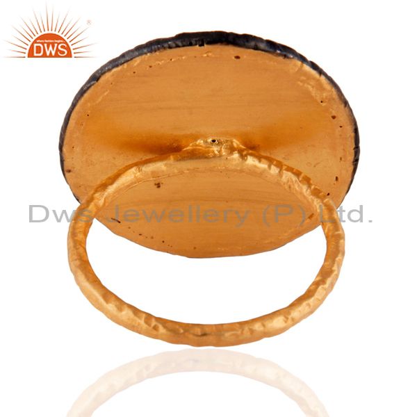 Suppliers Marvelous 24K Gold Plated Over Brass Vintage King Face Designer Handmade Ring