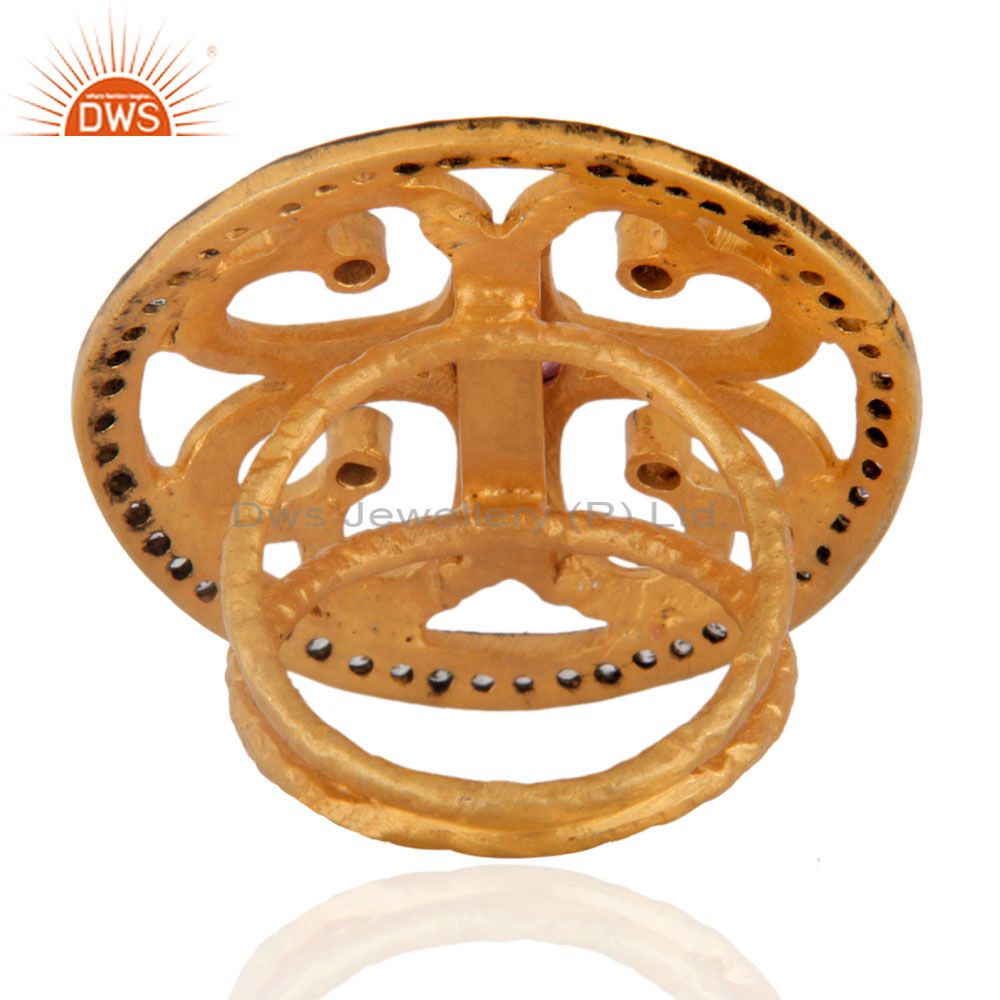 Suppliers Artisan Crafted Handmade Gorgeous Tourmaline Stone Designer Cubic Zirconia Ring