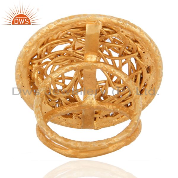 Suppliers Antique Look Artisan Wire Wrapped Tourmaline Gemstone Zircon Wedding Ring