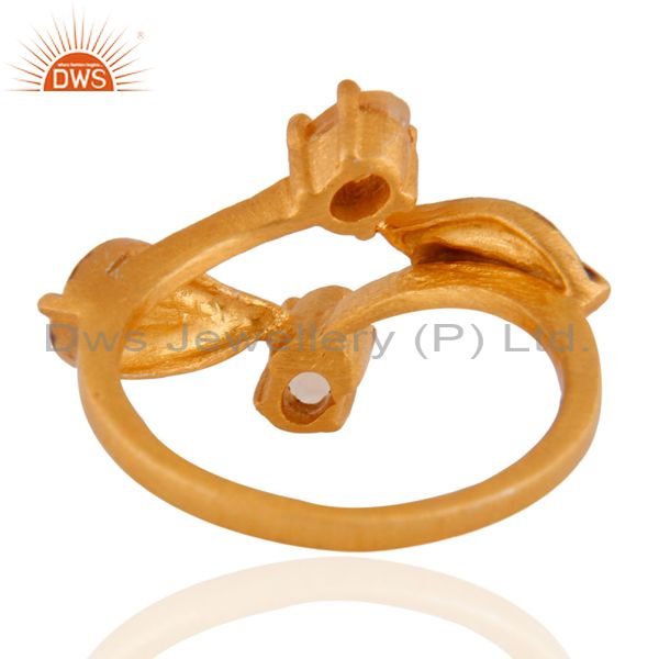 Suppliers New Indian Artisan Designer Natural Citrine Gemstone 18k Yellow Gold Plated Ring