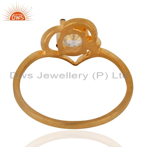 Suppliers Handmade Ladies White Gleaming Cubic Zircon 18K Yellow Gold Plated Fashion Ring