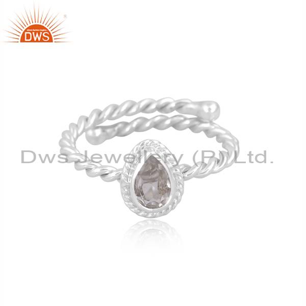 Exquisite Crystal Quartz Silver Ring ‒ Radiate Elegance!