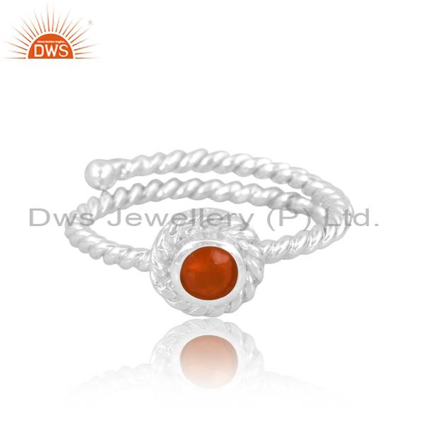 Sterling Silver Carnelian Ring: Handcrafted Beauty