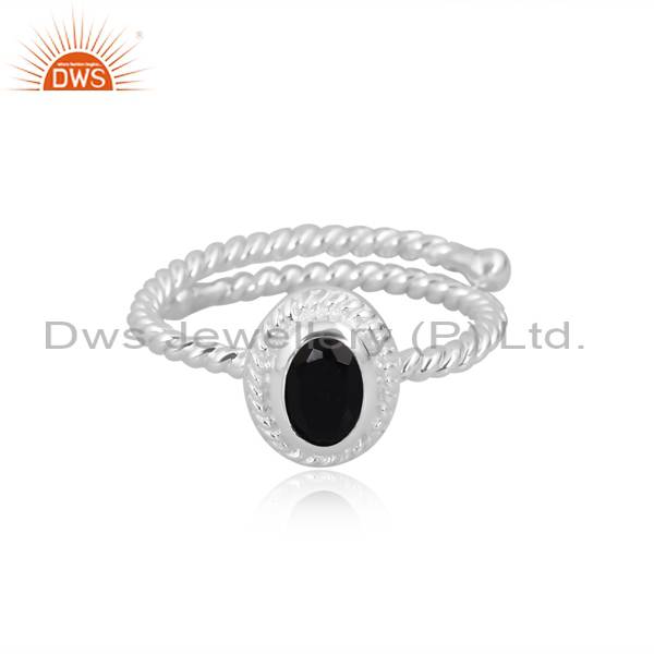 Exquisite Silver Ring: Handcrafted Black Onyx Beauty