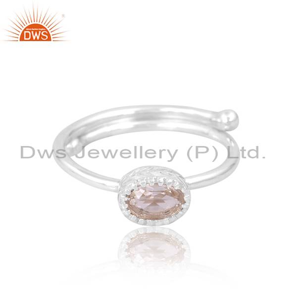 Exquisite Crystal Quartz Handmade Ring: Sparkling Elegance