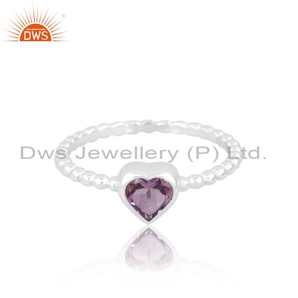 Sparkling Heart Ring, Pink Amethyst: Perfect Gift for Girls
