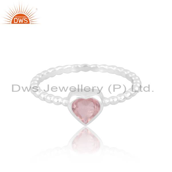 Stunning Rose Quartz Heart Ring: Perfect for Girls