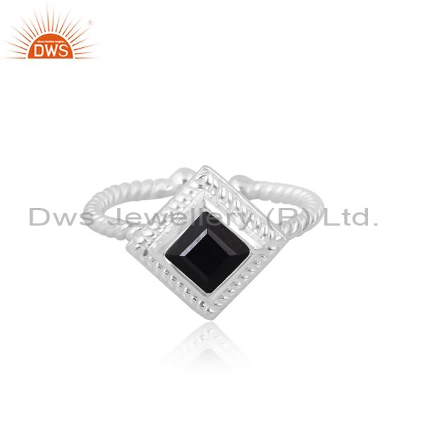 Stunning Black Onyx Engagement Ring for Women