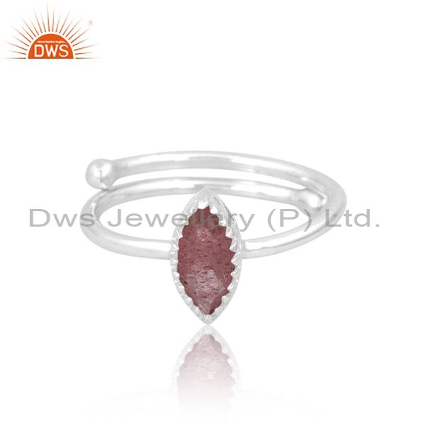 Handcrafted Strawberry Quartz Ring: Exquisite, Natural Beauty