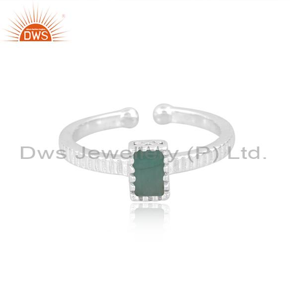 Stunning Silver Emerald Engagement Ring for Girls