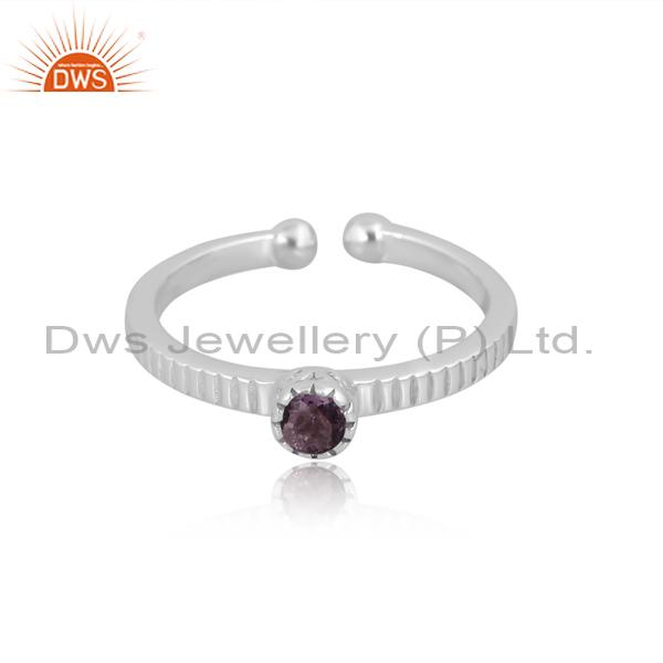 Silver Amethyst Engagement Ring for Girls