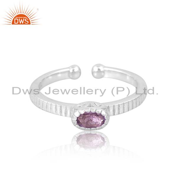 Exquisite Handcrafted Pink Amethyst Silver Ring for Girls