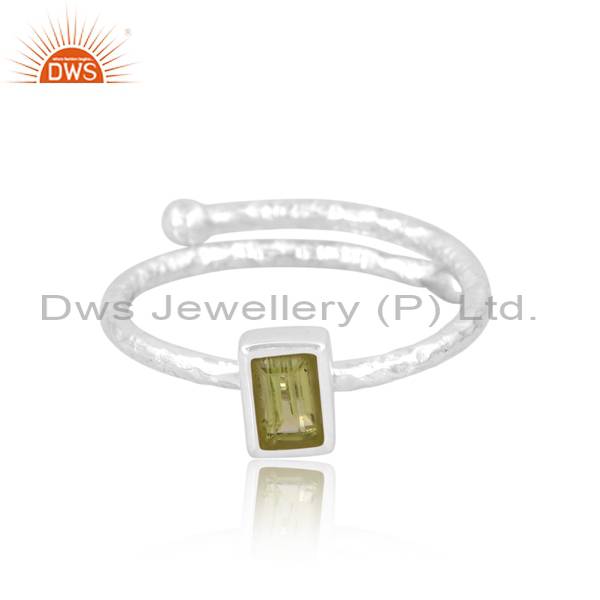 Handcrafted Peridot 925 Silver Ring: Elegant Gemstone Jewelry